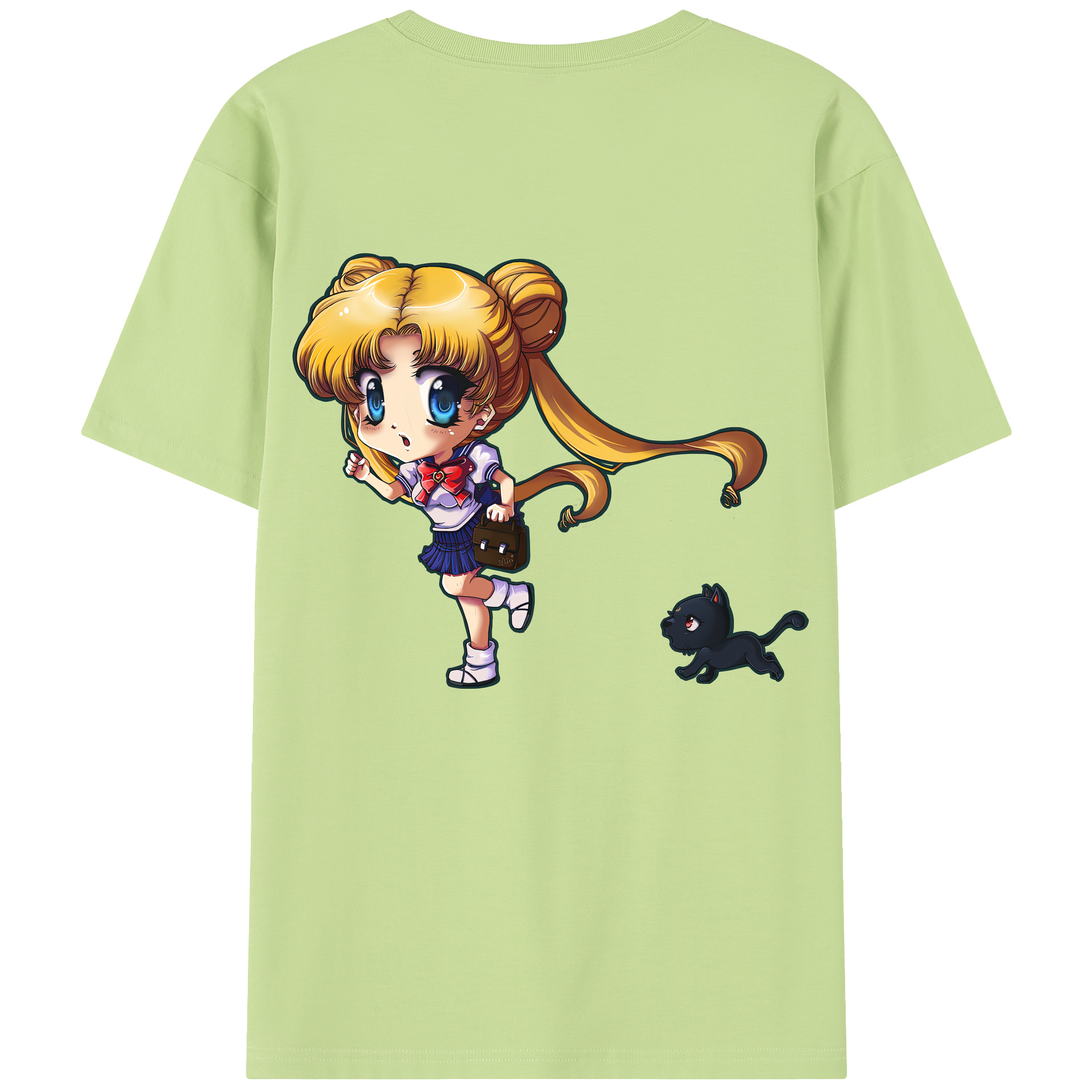 （画像用） 美少女戦士セーラームーン 愛野 美奈子 あいの みなこ Sailor Moon Aino Minako 綿100％半袖Tシャツ（背面プリント）